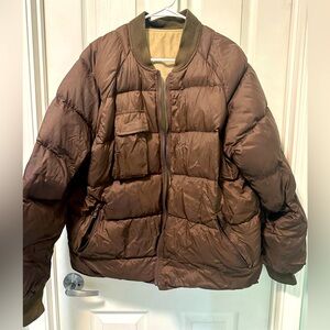 Vintage Hunting Orvis Reversible Waterfowler Brown Bomber Jacket Men's Large